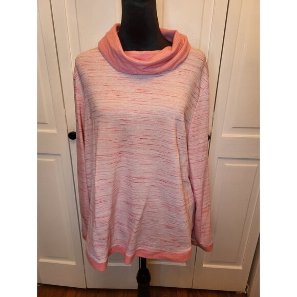 Chico's Tops - Chico's Weekend Peach Cowl Neck Sweatshirt XL (3) Athleisure Sporty Preppy